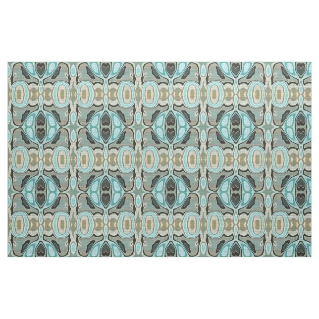 Tecido Padrão de Estilo Batik Bali Verde Turquesa Marrom (Fat Quarter)