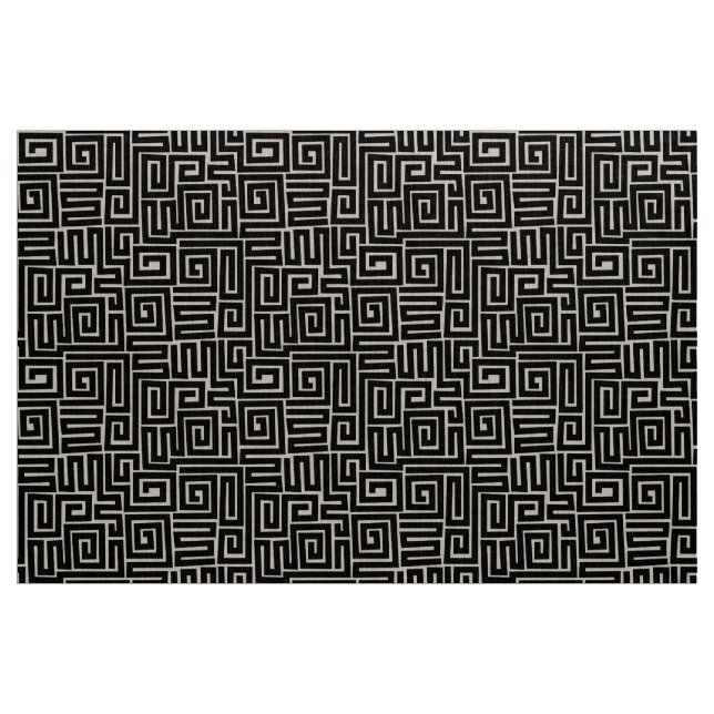 Tecido Padrão de estilo Kuba 280922 - Preto (Jarda)