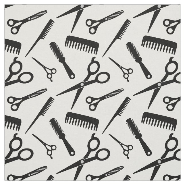 Tecido Padrão de Estilos de Cabelo Moderno Branco (Modelo)