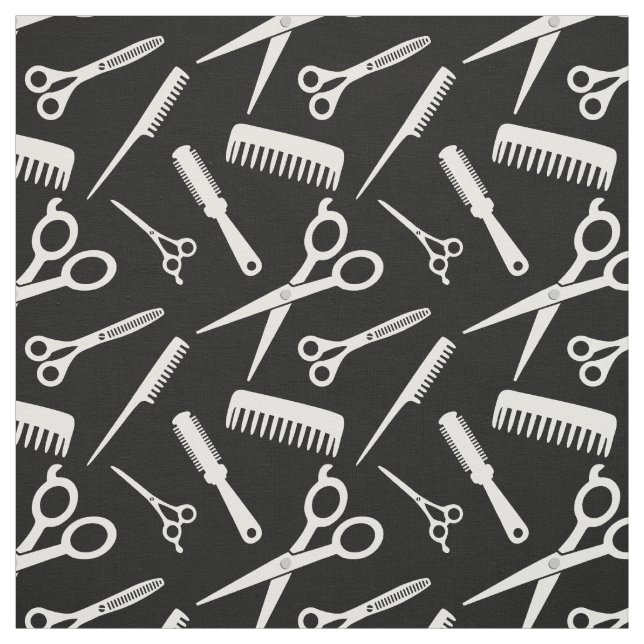 Tecido Padrão de Estilos de Cabelo Moderno Branco (Modelo)