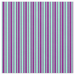 Tecido Padrão de Estirpes Coloridas de Aquamarina e Roxo