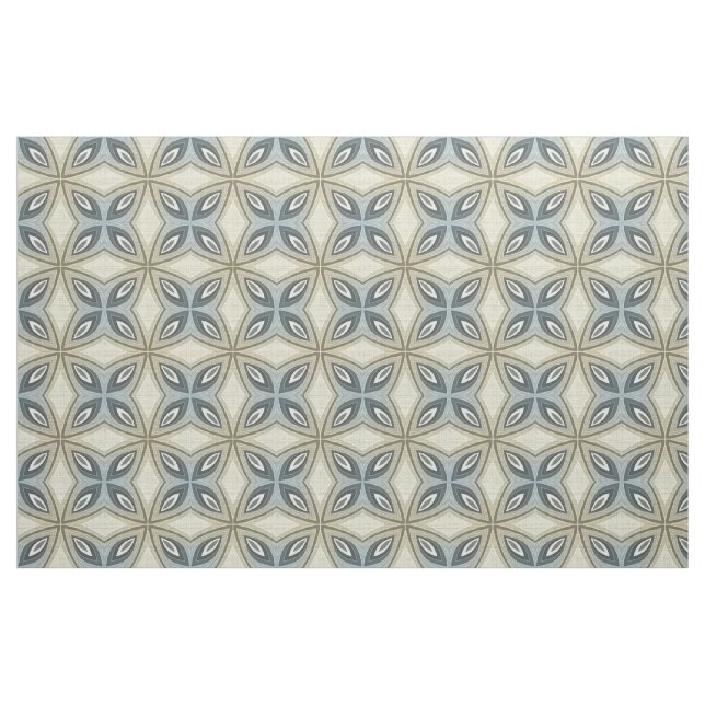 Tecido Padrão de Estrela Floral de Cinza Azul-Batik (Fat Quarter)