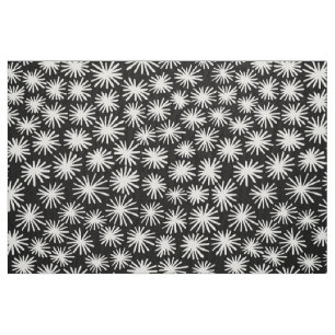 Tecido Padrão de estrelas - branco sobre preto