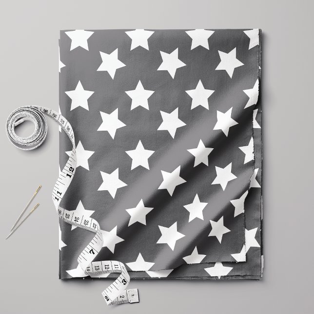 Tecido Padrão de Estrelas Espaciais Cinza Escuro Chic (Criador carregado)