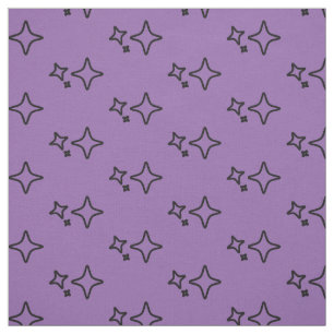 Tecido Padrão de Estrelas Estéticas Roxas