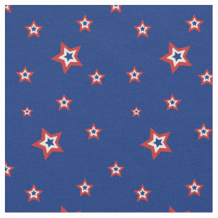 Tecido Padrão de estrelas vermelho, branco e azul