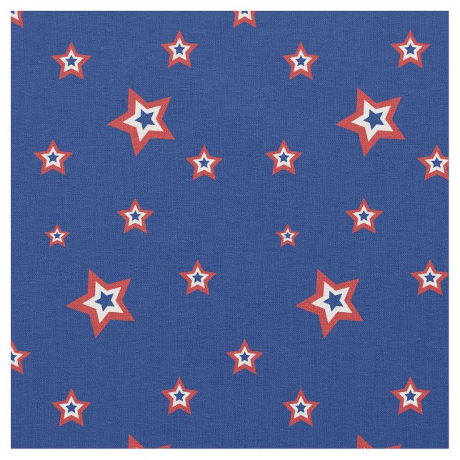 Tecido Padrão de estrelas vermelho, branco e azul (Detalhe)
