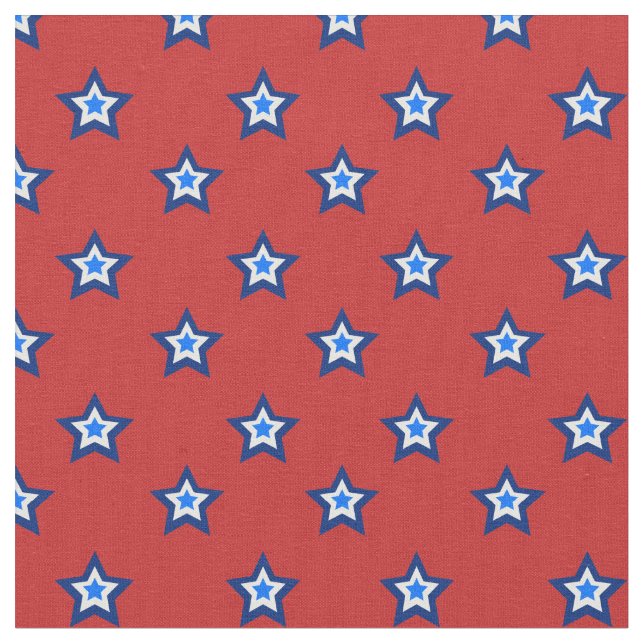 Tecido Padrão de estrelas vermelho, branco e azul (Detalhe)