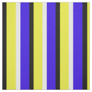 Tecido Padrão de Faixa Azul Amarelo