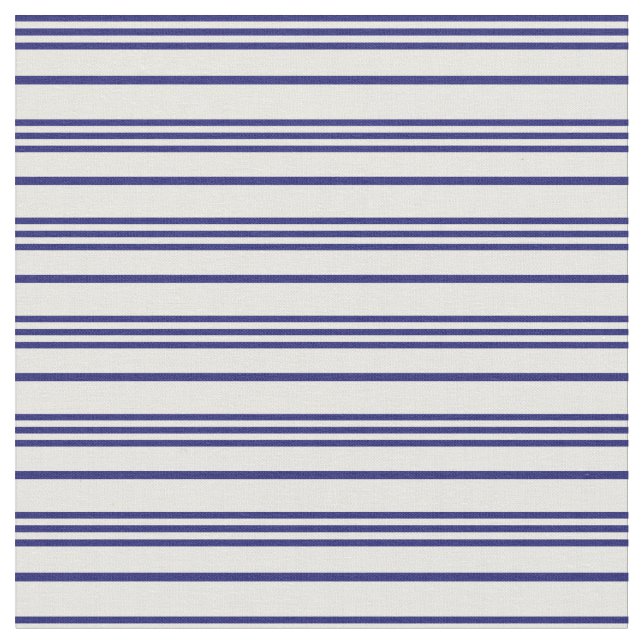 Tecido Padrão de Faixa Azul e Branco da Meia-Noite (Detalhe)
