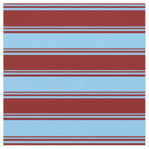 Tecido Padrão de Faixa Azul Maroon e Céu Claro