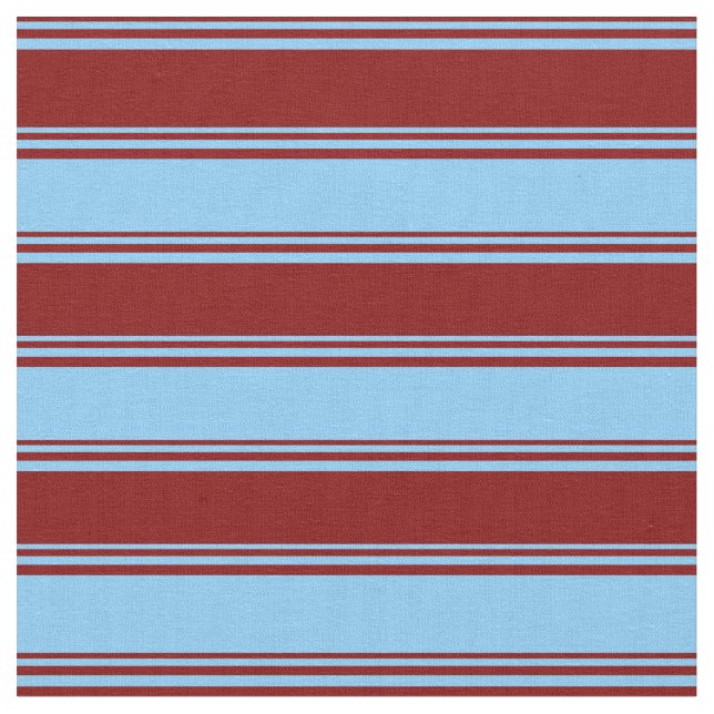 Tecido Padrão de Faixa Azul Maroon e Céu Claro (Detalhe)