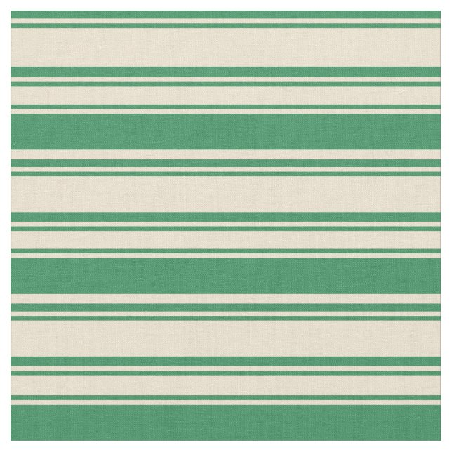 Tecido Padrão de Faixa Verde Beige & Sea (Detalhe)