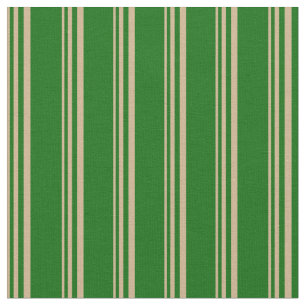 Tecido Padrão de Faixa Verde Tan e Escuro