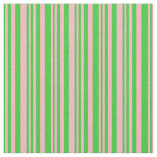 Tecido Padrão de faixas de verde limão e Rosa claro