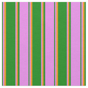 Tecido Padrão de faixas/linhas laranja verdes, violetas e