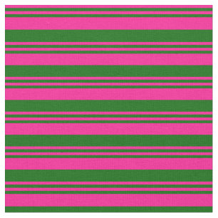 Tecido Padrão de faixas/linhas verdes cor-de-rosa e escur