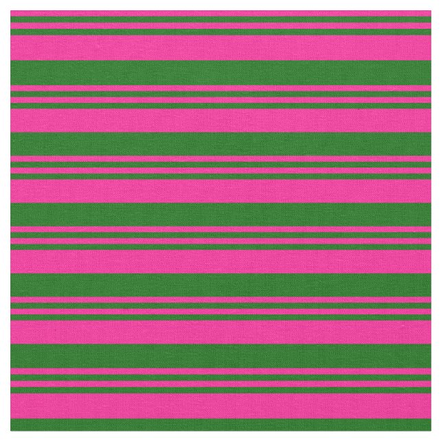 Tecido Padrão de faixas/linhas verdes cor-de-rosa e escur (Detalhe)