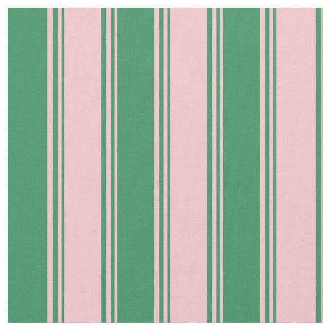 Tecido Padrão de faixas/linhas verdes cor-de-rosa e-mar (Detalhe)