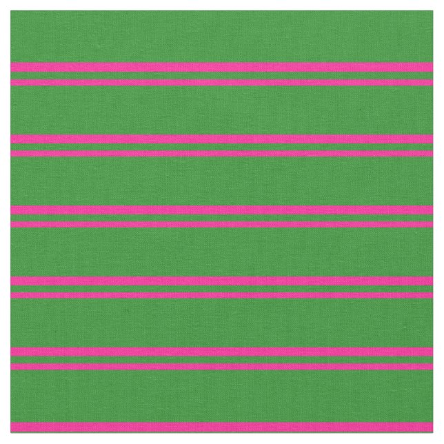 Tecido Padrão de faixas verdes cor-de-rosa e floresta (Detalhe)