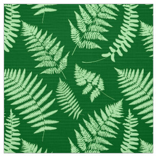 Tecido Padrão de Fern da Woodland, Verde Claro e Escuro