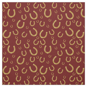 Tecido padrão de ferraduras em ouro