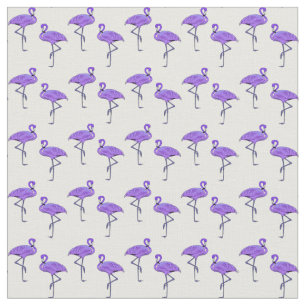 Tecido Padrão de Flamingos Roxos