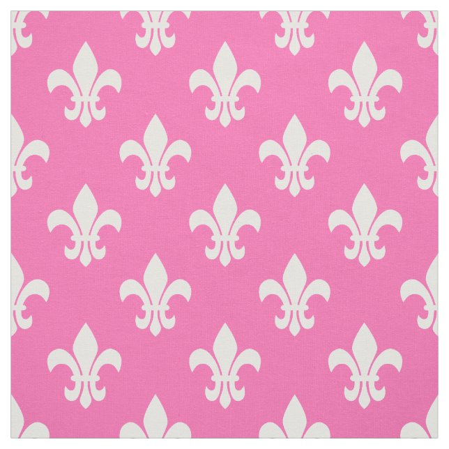 Tecido Padrão de Fleur De Lis, Rosa-Quente (Modelo)