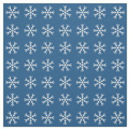 Tecido Padrão de Floco de Neve Branco Azul
