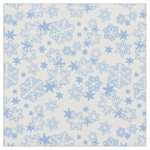Tecido Padrão de Floco de Neve de Inverno Azul Claro