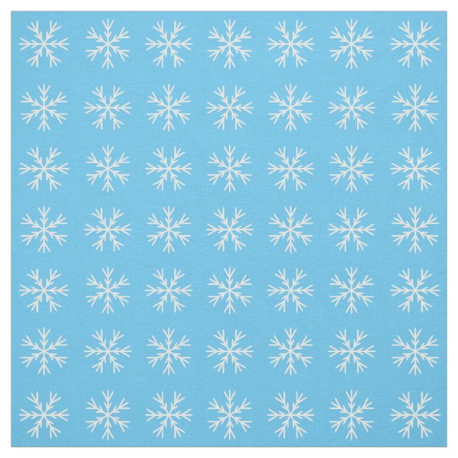 Tecido Padrão de flocos de neve claros, azuis e brancos (Modelo)