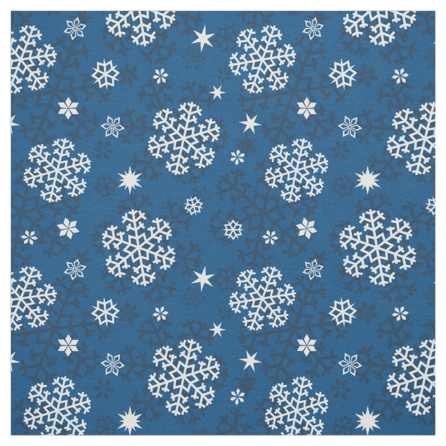 Tecido Padrão de flocos de neve em azul (Modelo)