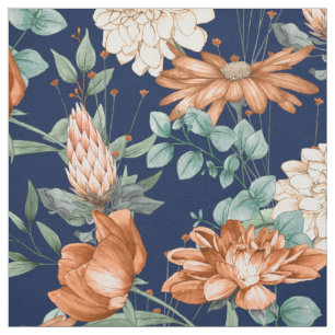 Tecido Padrão de Flor Branca Queimada por Aquarela