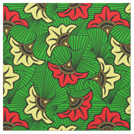 Tecido Padrão de Flor da Biloba Africana do Rasta jamaica