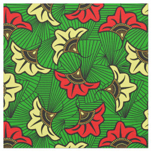 Tecido Padrão de Flor da Biloba Africana do Rasta jamaica