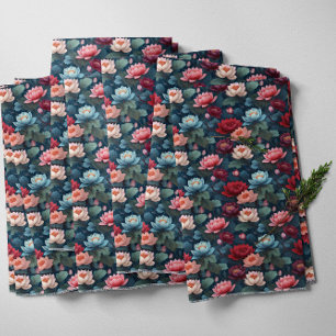 Tecido Padrão de Flor de Lotus Moderno Elegante