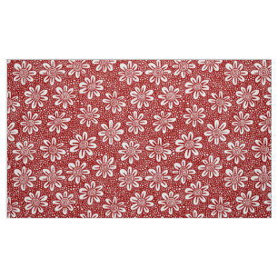 Tecido Padrão de Flor Desenhada à Mão 140617 - Vermelho R