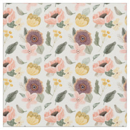 Tecido Padrão de flor pastel elegante l Rosa feminino