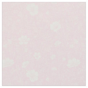 Tecido Padrão de Flor Silvestre Rosa e Branco Suave