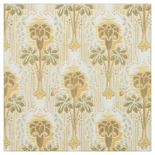 Tecido Padrão de Flor Vitoriano Era Art Nouveau