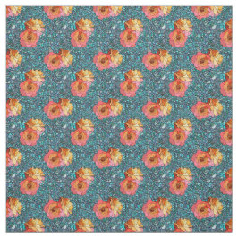 Tecido Padrão de Flores de Rosa Contra Fundo de Mosaico