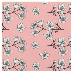 Tecido Padrão de Flores do Flor Sakura Japonês