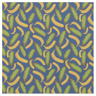 Tecido Padrão de Folha de Banana Azul Tropical