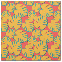 Padrão de Folha Tropical Laranja