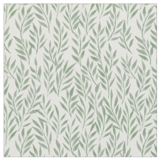 Tecido Padrão de Folhas de Aquarela