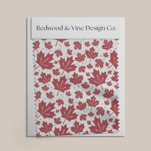 Tecido Padrão de Folhas de Mapeamento Vermelho