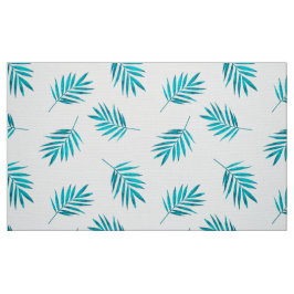 Tecido Padrão de folhas de palma azul-esverdeadas