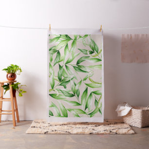 Tecido Padrão de Folhas Tropicais