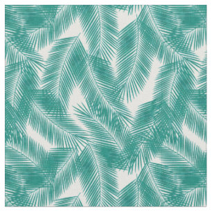Tecido Padrão de Folhas Tropicais Verdes