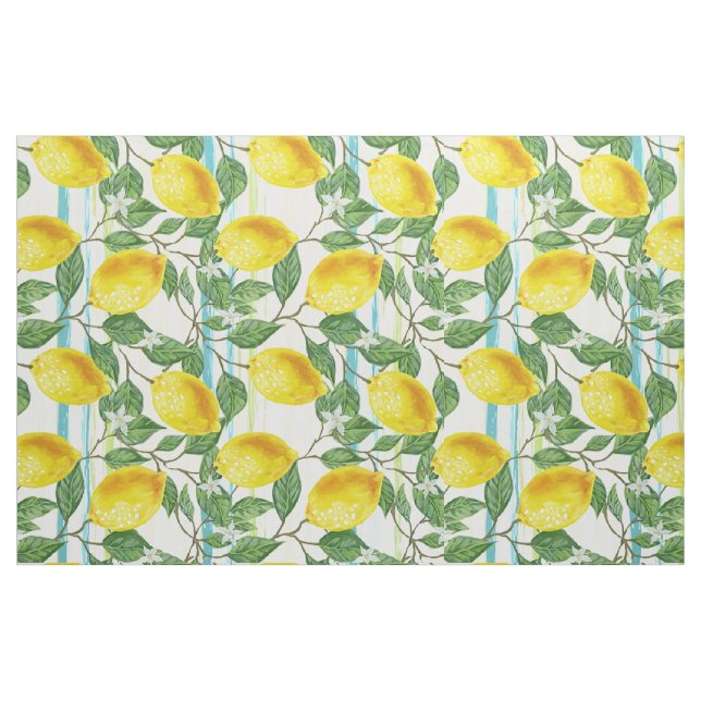 Tecido Padrão de Fruta de limão tropical de verão de pont (Fat Quarter)